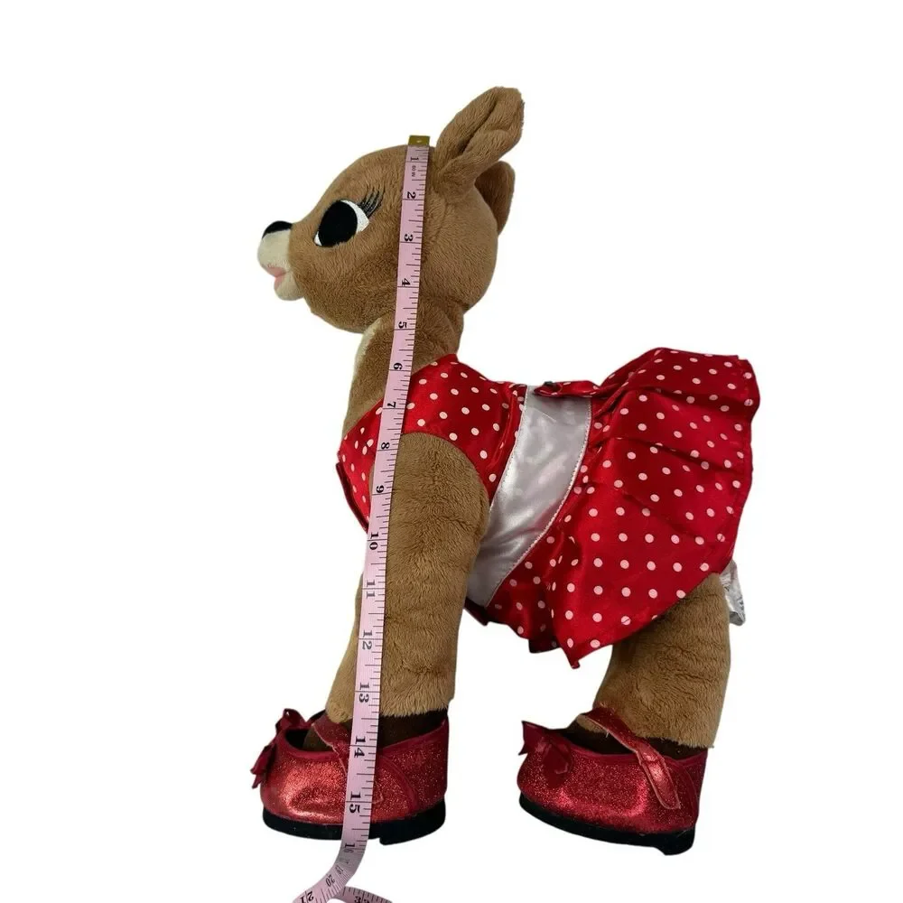 Build A Bear Clarice Rudolph Reindeer Plush Toy Red Polka Dot Dress Shoes
